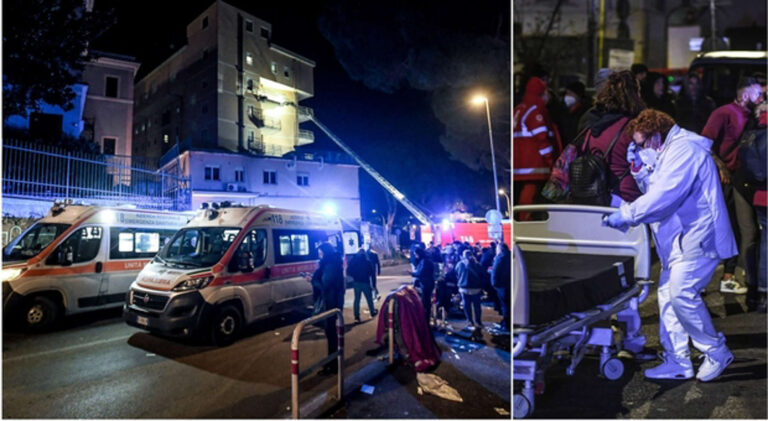Ospedale di Tivoli in fiamme: tre morti. Anche 7 bambini tra i 200 evacuati